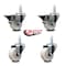 Service Caster 3'' Nylon Wheel Swivel 3/4'' Square Stem Caster Set 2 Brakes, 4PK SCC-SQ20S314-NYS-PLB-34-2-S-2 - alternate 4